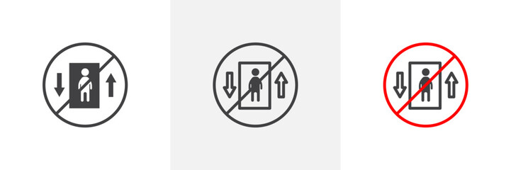 Wall Mural - Restricted Elevator Access Sign. Symbol for No Elevator Usage.