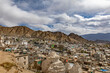 Mesmerizing scenic view of Old Leh City from Leh Palace. The city is located in the Indian Himalayas at an altitude of 3500 meters. viewed from Leh Palace. 