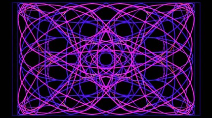 a black background with a pink and blue pattern in the middle of the image and a black background with a pink and blue pattern in the middle.