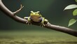 A Frog With Its Front Legs Outstretched Reaching