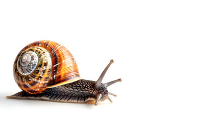 Snail isolated on white background, copy space 