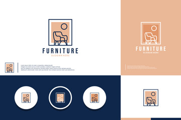 Wall Mural - elegant furniture , charming interior , logo design vector.