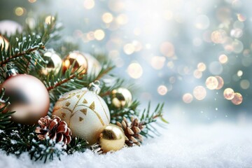 Sticker - Festive Background with christmas winter. Present decor. Generate AI