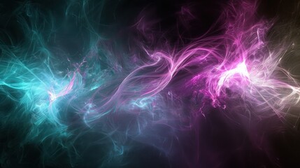 Wall Mural - a computer generated image of a purple and blue swirl on a black background with a black background and a pink and blue swirl on the bottom right side of the image.