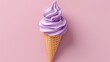 an ice cream cone with purple icing on a pink background in the shape of an ice cream cone with purple icing on a pink background in the shape of an ice cream cone.
