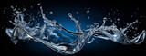 Fototapeta Niebo - Splash water drop wave effect. AI Generative.