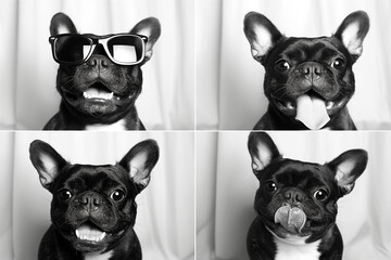 Funny animal dog posing for photo wearing glasses photo animal world