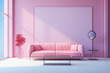 Pink sofa in a modern interior