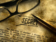 Close up of classified document top secret
