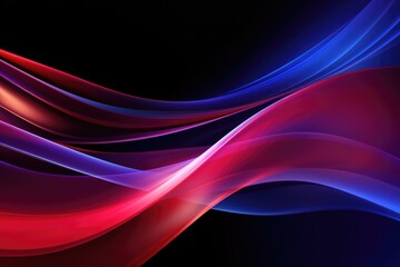 Wall Mural - Fluid Abstract Waves in Blue and Pink Hues
