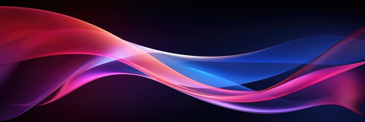 Wall Mural - Fluid Abstract Waves in Blue and Pink Hues