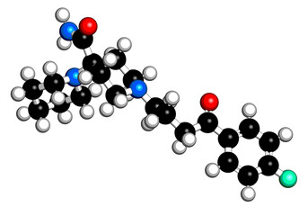 Wall Mural - Pipamperone drug molecule.