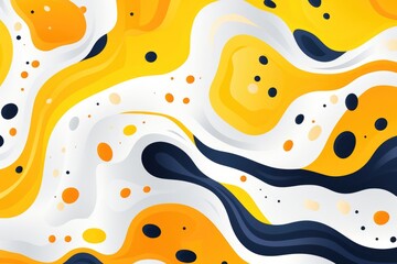 Wall Mural - Fluid Yellow Lines and Dots Abstract Background