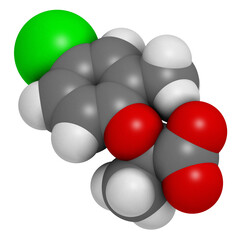 Sticker - Mecoprop broadleaf herbicide molecule.