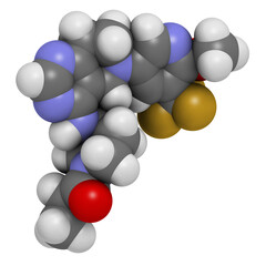 Canvas Print - Leniolisib drug molecule.