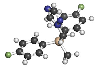 Canvas Print - Flusilazole fungicide molecule.