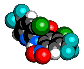 Wall Mural - Fluazinam fungicide molecule.