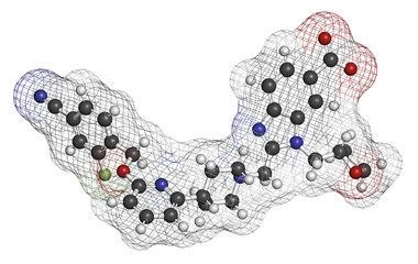 Canvas Print - Danuglipron diabetes drug molecule.