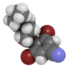 Wall Mural - Bromoxynil herbicide molecule.