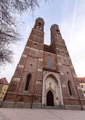 Sticker - Exterior view of Frauenkirche, The Cathedral of Our Lady in Munich, Germany