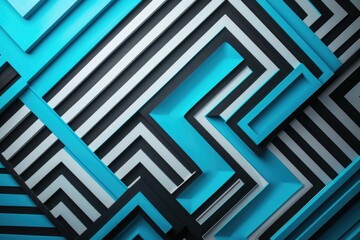 Wall Mural - Cool Blue and Black Diagonal Stripes Abstract Background