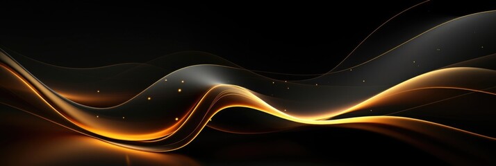 Wall Mural - Luxurious Abstract Black and Gold Swirl Background