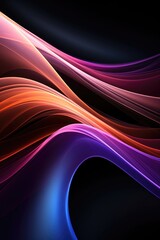 Wall Mural - Abstract Linear Wave in Vivid Pink, Purple, and Blue