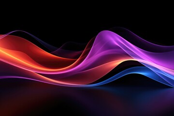 Wall Mural - Vibrant Flowing Ribbons of Light in Warm and Cool Tones