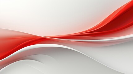 Wall Mural - Modern Red and White Curved Abstract Background