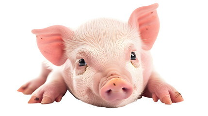 Wall Mural - Cute baby piglet isolated on a white background as transparent PNG, farm animal