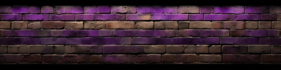 Wall Mural - Abstract illustration old grunge purple brick wall. Background for social media banner, website and for your design, space for text.	