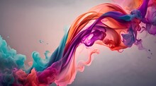 Colorful Smoke On An Abstract Background