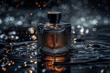 Sticker - Luxury perfume. Background with selective focus and copy space