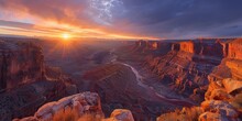 Breathtaking View Of Grand Canyon Colorado In USA At Sunrise