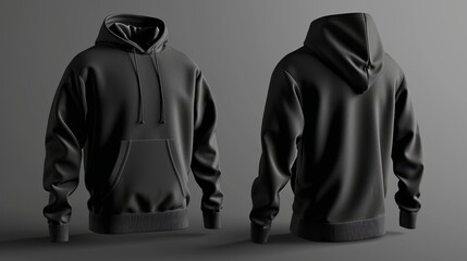 A hoodie mockup featuring front and back views for apparel branding  AI generated illustration