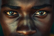 Intense close-up of a person's eyes, showcasing depth and emotion with a detailed view of the skin texture.