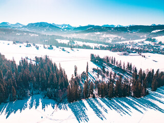 Sticker - View at Western Tatra Mountains at winter