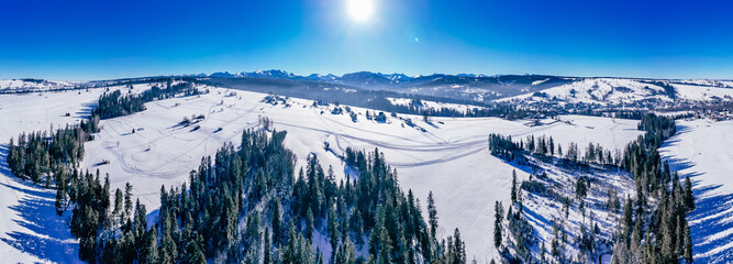 Sticker - View at Western Tatra Mountains at winter