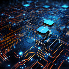 Poster - A technology-themed abstract background with circuitry