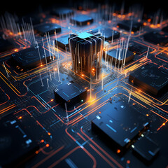 Poster - Abstract representation of a quantum computer.