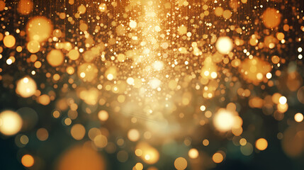 Abstract golden bokeh light effect background