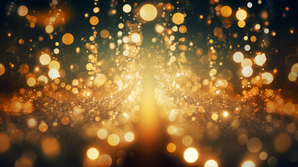 Abstract golden bokeh light effect background