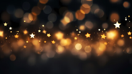 Abstract golden bokeh light effect background