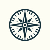 Fototapeta  - Flat compass icon in white background