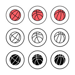 Wall Mural - Basketball icon vector illustration. Basketball ball sign and symbol