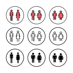 Wall Mural - Man and woman icon vector illustration. male and female sign and symbol. Girls and boys