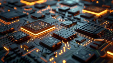 futuristic cpus with glowing cores ideal for depicting next gen computing power in a tech magazine
