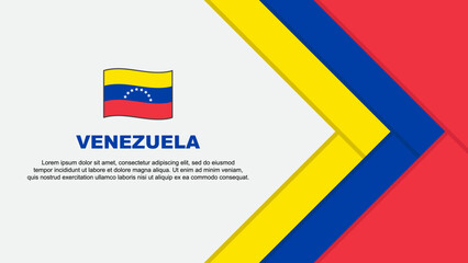 Venezuela Flag Abstract Background Design Template. Venezuela Independence Day Banner Cartoon Vector Illustration. Venezuela Cartoon