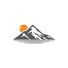 Canvas Print - mountain logo icon vector