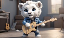 Lion Get Ready To Rock With A Hilarious Jamming On A Guitar